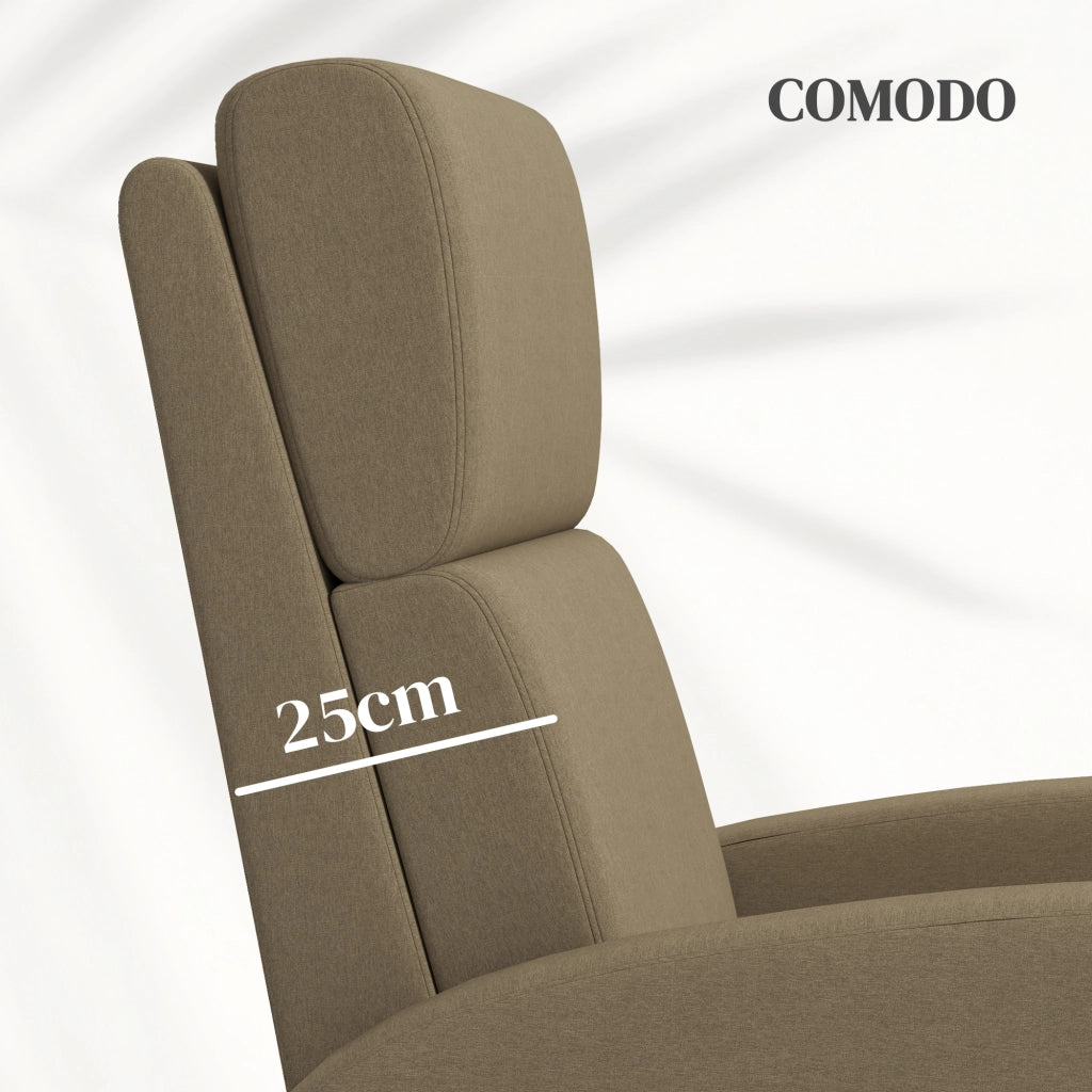 Poltrona Relax Reclinabile con Poggiapiedi ¨C Xylo ¨C Tessuto Beige