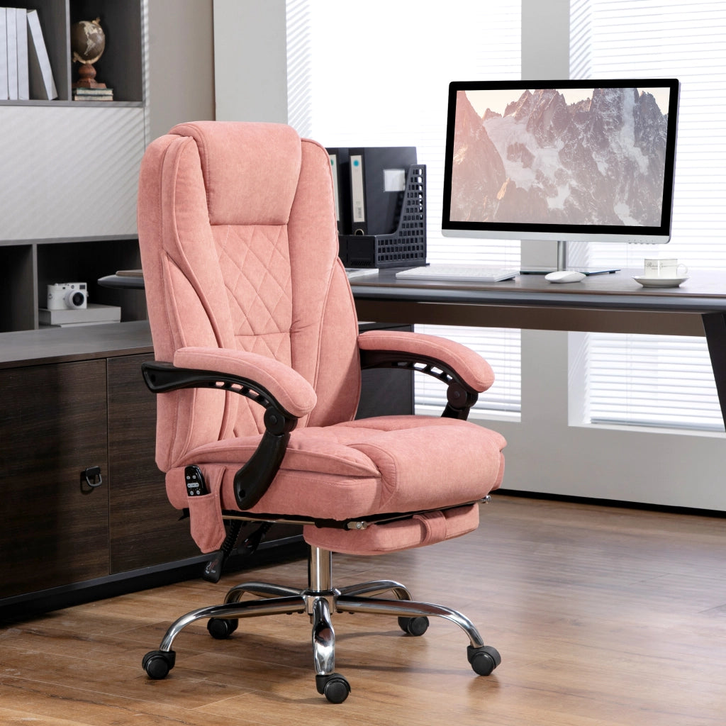Sedia da ufficio ergonomica con schienale, braccioli e rotelle ¨C Minimal ¨C rosa