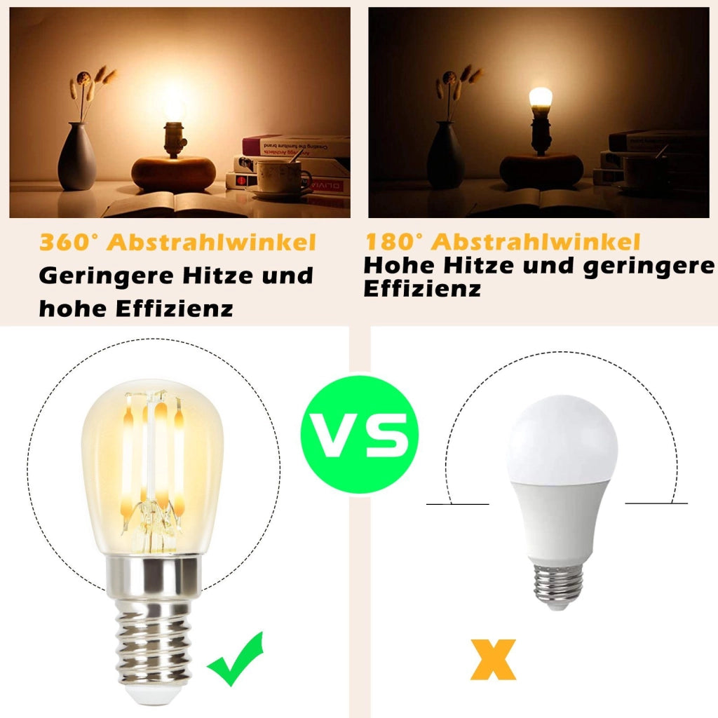 ZMH Bombilla LED E14 Edison LED Bombilla Retro 4W ST25 2700K para Dormitorio Pasillo