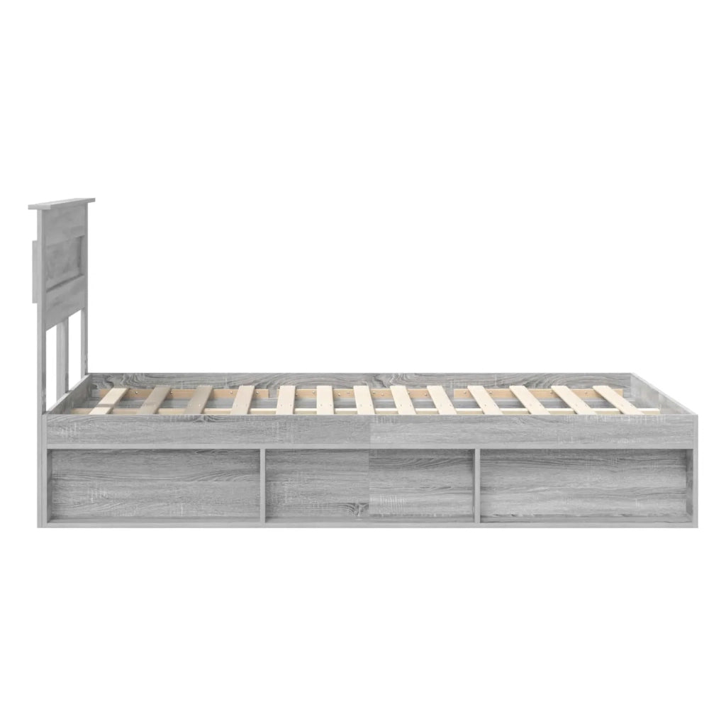 Letto matrimoniale | Letto per adulti | Struttura del letto Grigio Sonoma 120 x 190 cm Pino massello