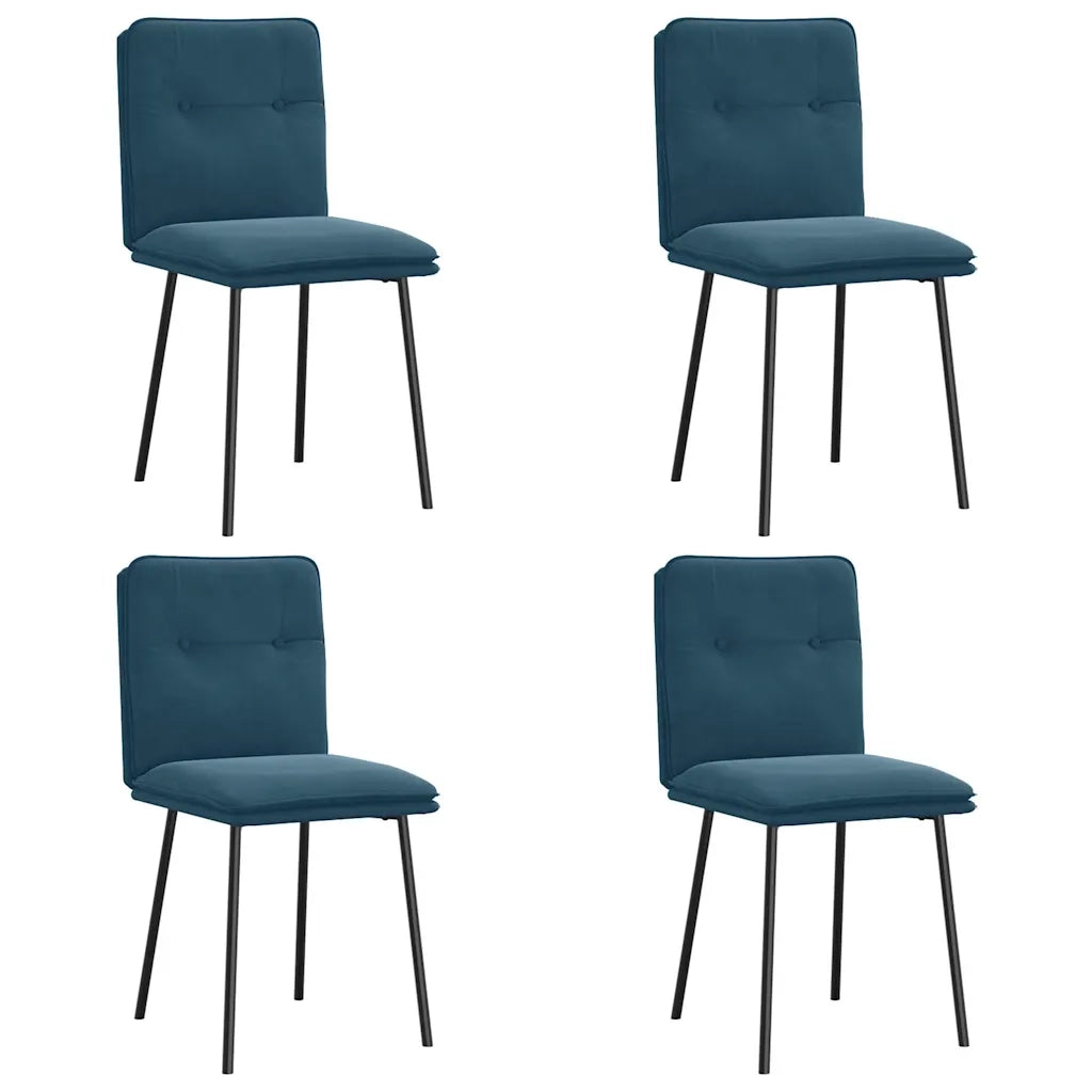 Sedie da Pranzo 4 pz Blu in Velluto 3315419