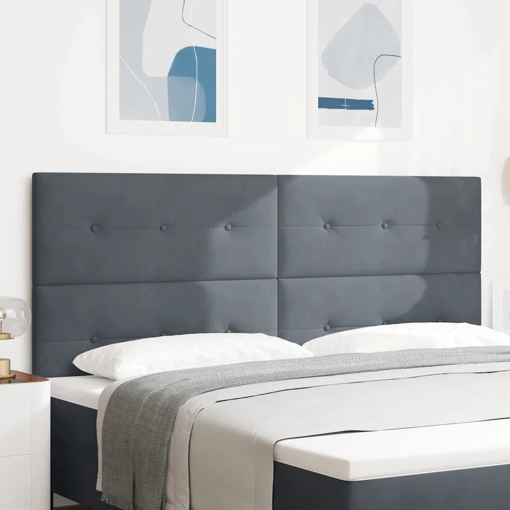 Testiera | Testata LED con strisce LED Grigio 200 cm Velluto
