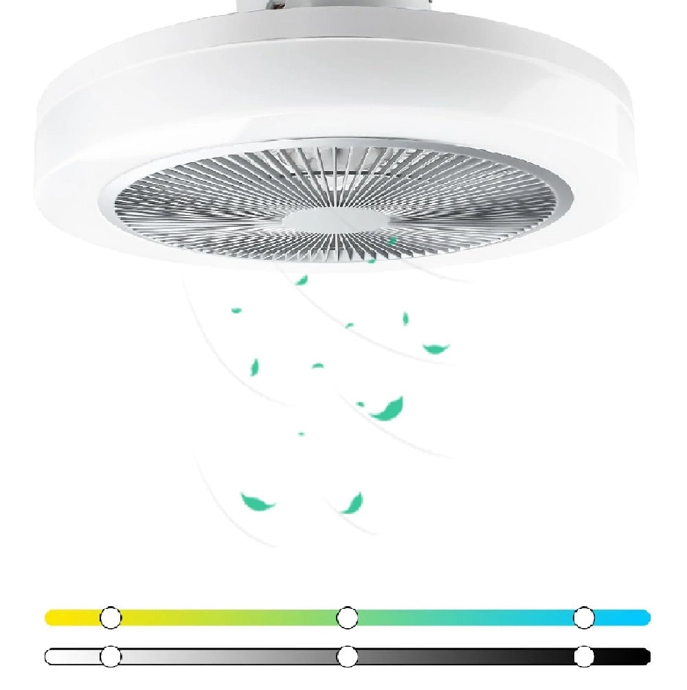 Ventilatore da Soffitto con Lampada LED 50cm 3Velocità e Telecomando Incluso