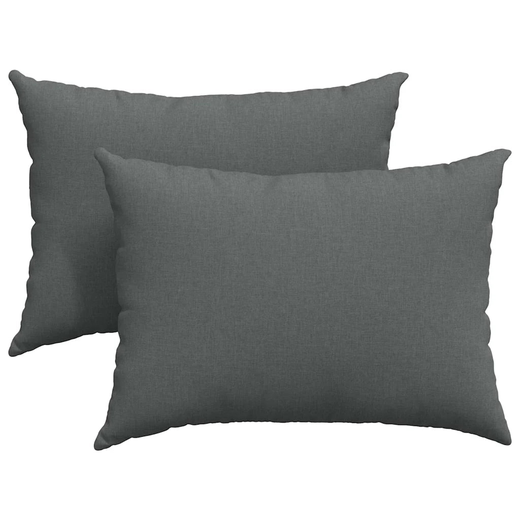 Cuscini da Divano 2 pz-Set di 2 Cuscini per Sofa Grigio scuro 70 x 50 cm Tessuto 191604