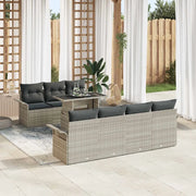 Set Divano da Giardino 8 pcs Grigio chiaro polyrattan 3348228