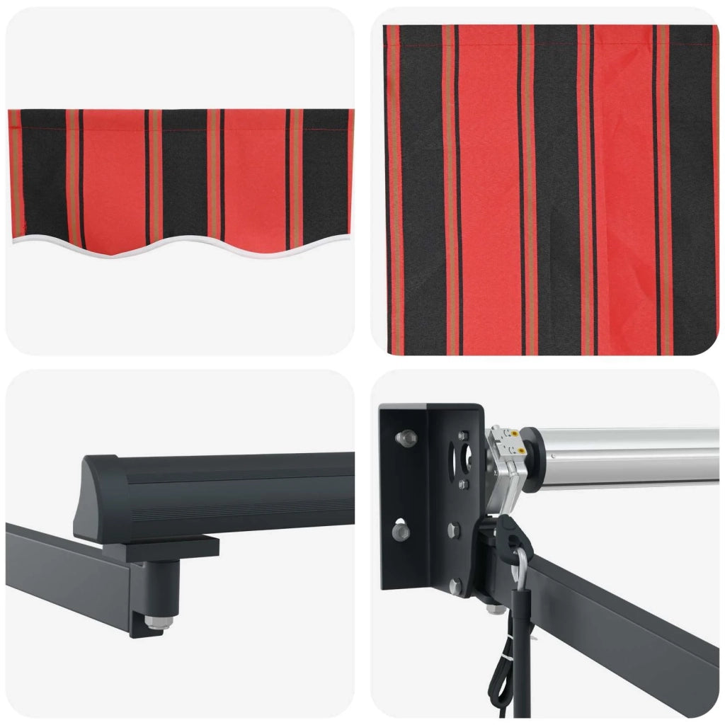 Tenda da Sole-Tenda parasole per Patio Rosso e Nero 350 x 250 x 165 cm Poliestere 736755