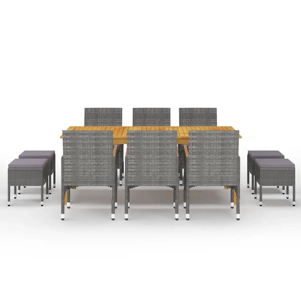 Set da Pranzo da Giardino 11 pz Grigio 3067876