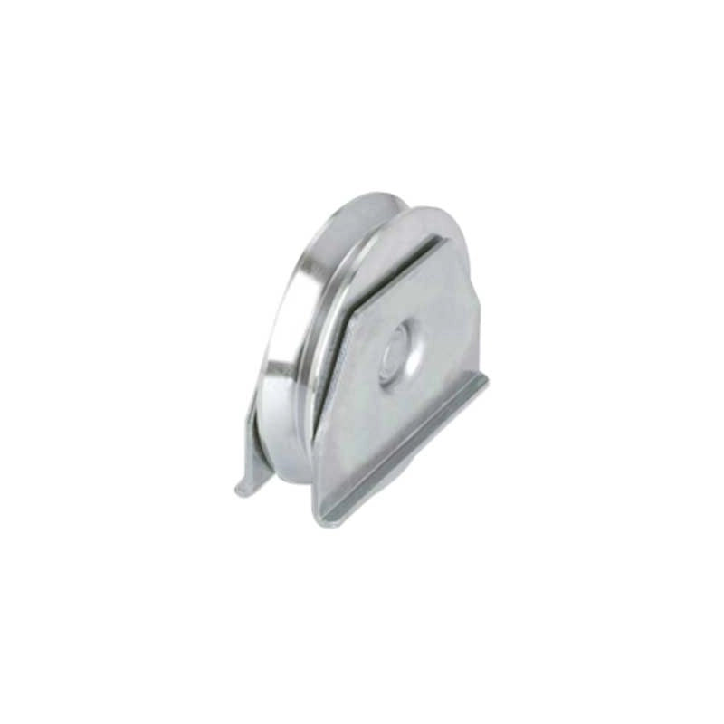RUOTA CON SUPPORTO LATERALE PER CANCELLI GOLA TONDA 80 mm