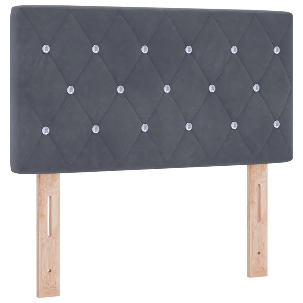 Letto a molle con materasso Grigio scuro 200 x 80 cm Poliestere