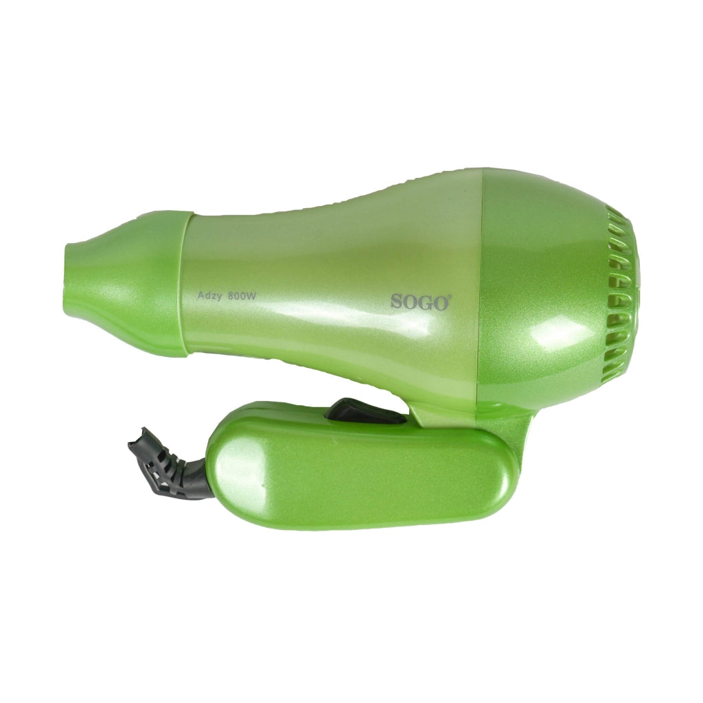 Asciugacapelli Pieghevole con Concentratore - 800W Verde
