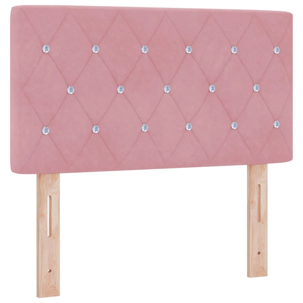 Letto a molle con testiera Rosa 200 x 80 cm Velluto 3341389
