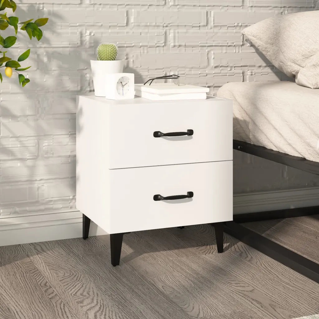 Comodino | Armadio da Notte | Mobiletto da notte Bianco 40x35x47,5 cm