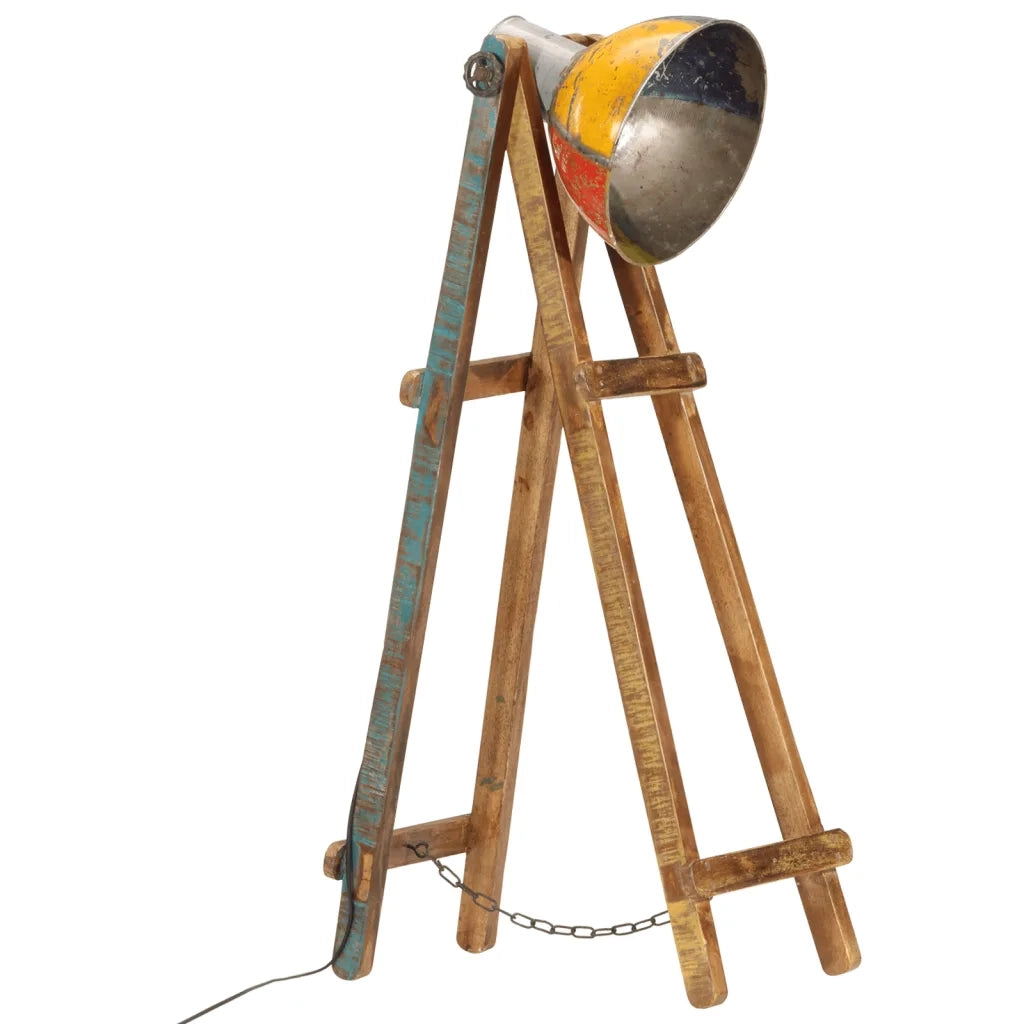 Lampada da Terra Multicolore E27 in Legno Massello di Mango 345037