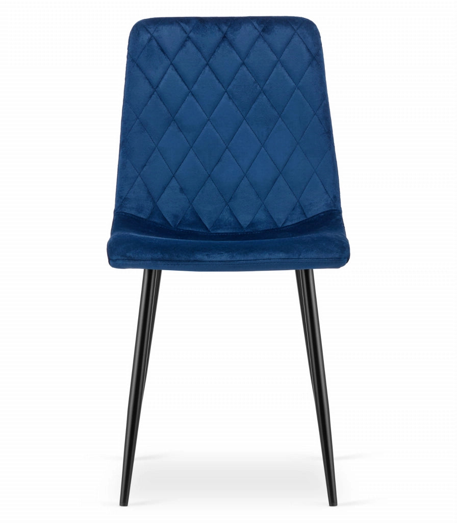 Sedia VALORA TURIN - Design ergonomico in velluto blu navy x 1