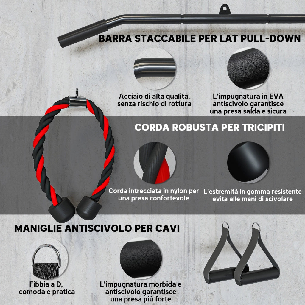 Macchina per Cavi e Puleggia ¨C Minimal ¨C Attacco Universale per Dischi Pesi