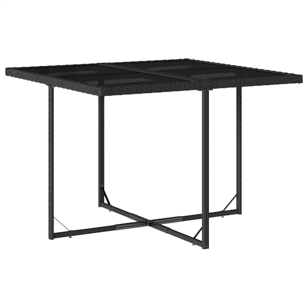 Set da Pranzo da Giardino 5 pz Nero con Cuscini in Polyrattan 3210894