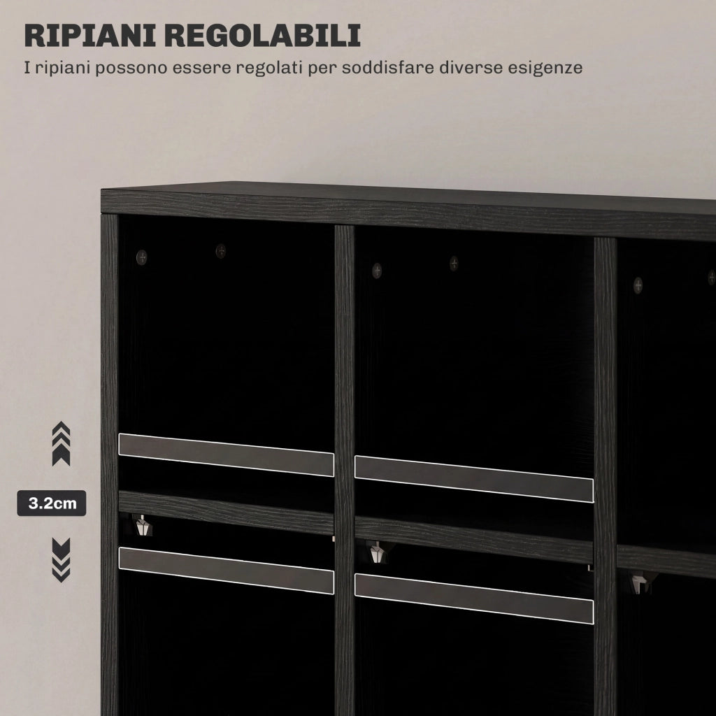 Mobile CD con Ripiani Regolabili ¨C zephmum ¨C Nero 89x20x130.5 cm