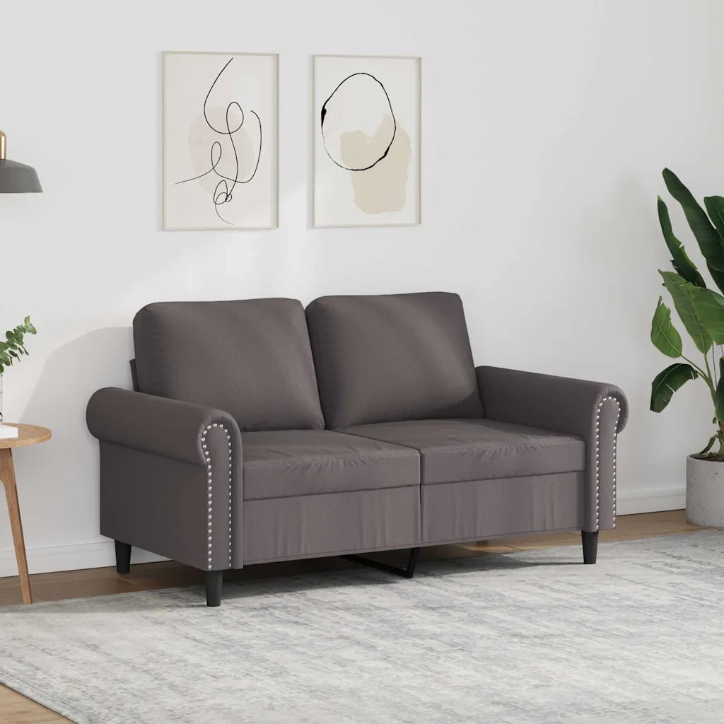 Divano a 2 Posti-Sofa 2 Posti Grigio 120 cm in Similpelle 584028