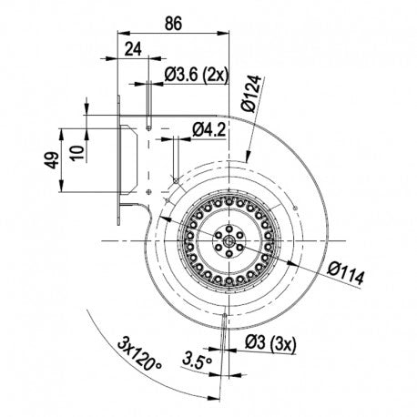 VENTILATORE CENTRIFUGO EBM D2E097-BI56-48
