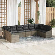 Set Divano da Giardino 10 pcs Grigio polyrattan 3355568