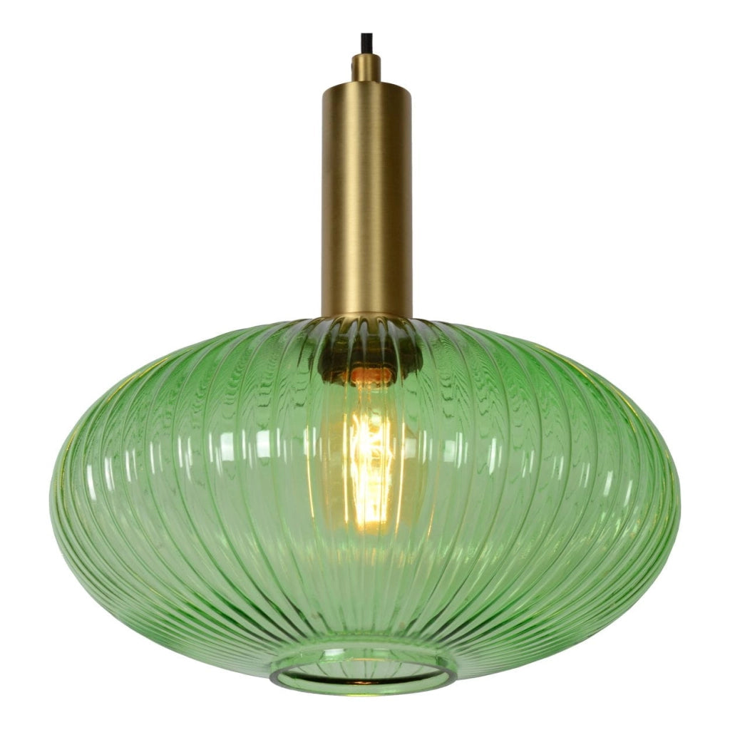 Lampada a sospensione Lucide Maloto Ø30 verde oro E27