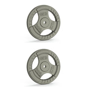 2 piastre da 10 kg con presa tripla – foro 25 mm.