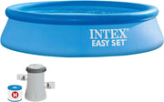 INTEX PISCINA FUORI TERRA EASY SET ROTONDA, POMPA FILTRO 1250 L/H, 1942 L, PVC, AZZURRO, 244X61 CM