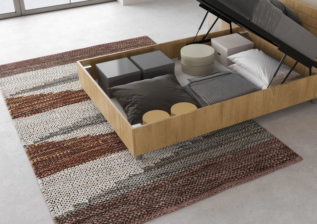 BS COM Letto una piazza e mezza contenitore 120x190 testata dritta quercia