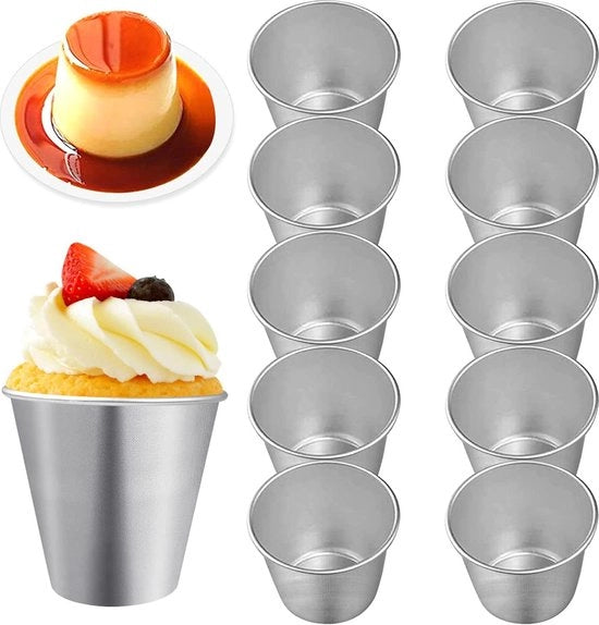 Puddingforme 10 pezzi in alluminio con informazioni dalle forme da pudding antiaderenti mini-forme per torte forme per cupcake