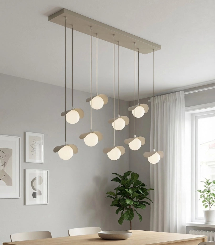 Lampada a sospensione RITUAL beige-bianca 9xG9 Emibig