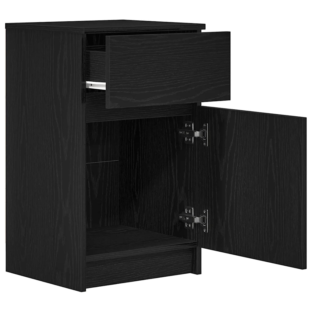 Comodino Nero 39x35x65 cm in Legno Multistrato 861321