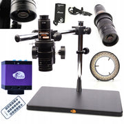 Mikroscopio Digitale Earth Pro MCEP-0.5X-PZRR con Braccio Regolabile e Illuminatore 56xLED | Zoom 7-45x, C-Mount