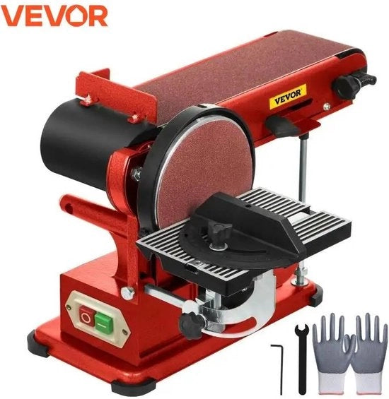 Macchina a nastro per taglio - Macchina per taglio - Mini Macchina a nastro per taglio - Apparecchio per taglio - 375W - 1450Rpm - Rosso