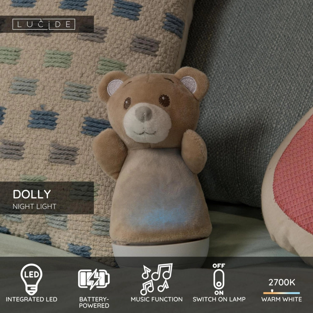 Lampada notturna bambini DOLLY orso marrone LED Lucide