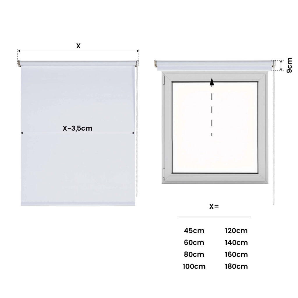 Tenda a rullo oscurante Moon Bianco 60x180 cm