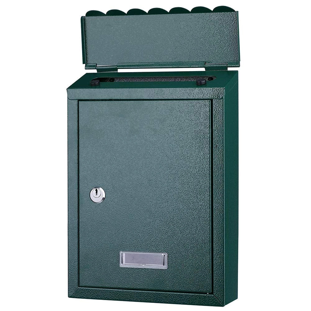Cassetta Postale da Parete in Metallo Inox con Chiave per Esterno e Interno Verde