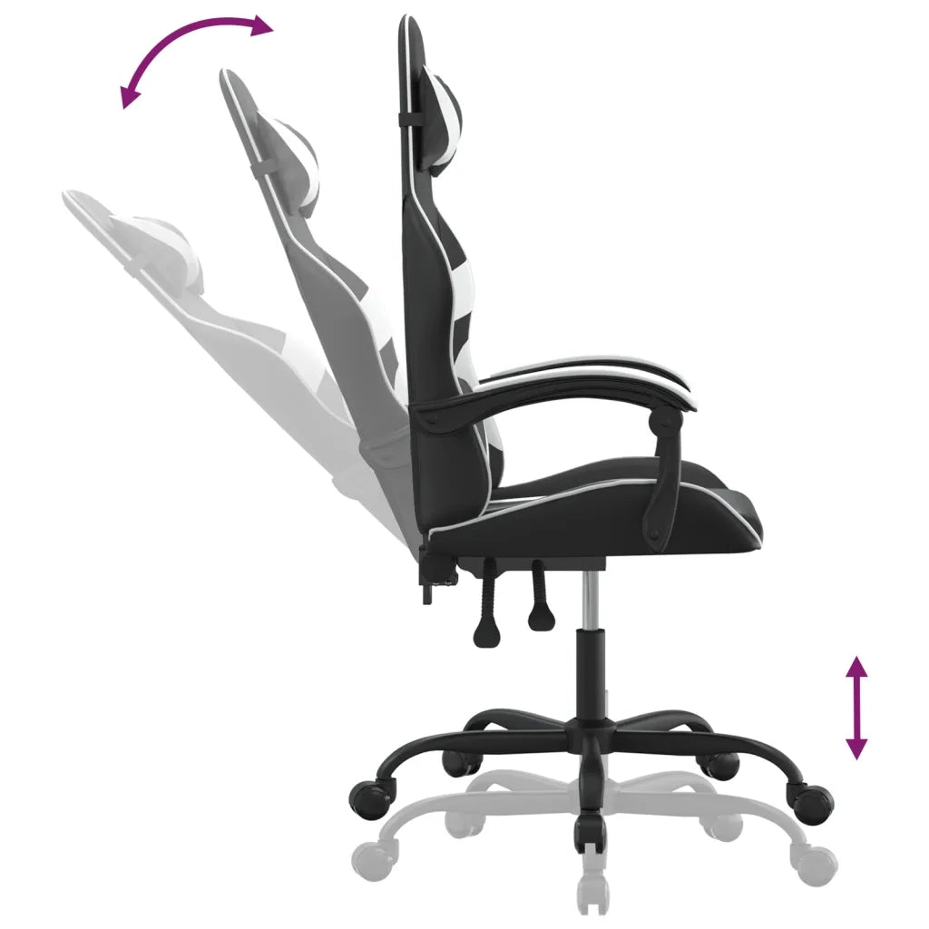 Sedia da Gaming Nero e Bianco in Similpelle 3143847