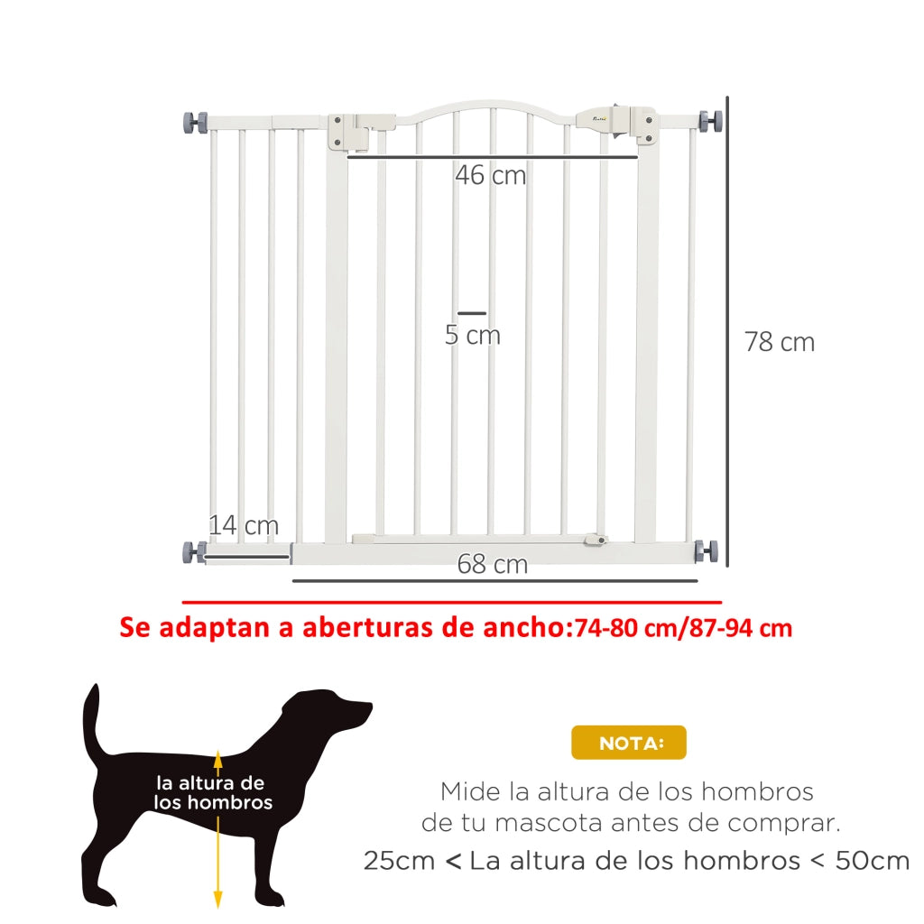 Barriera per Cani Porta Scala Bianco ¨C Minimal ¨C 74-94 cm