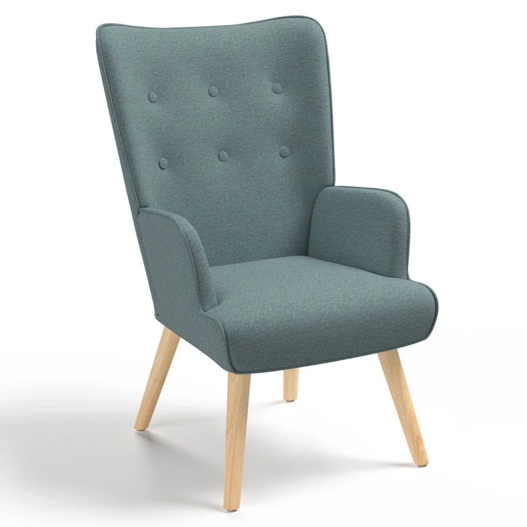 IDMarket - Sillón escandinavo IVAR en tejido verde eucalipto