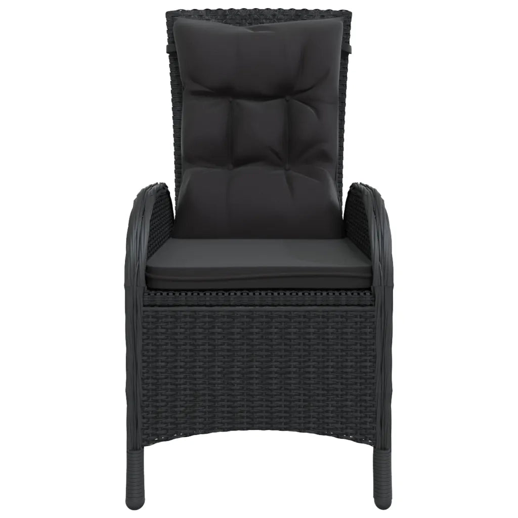 Set da Bistrot per Giardino 3 pz in Polyrattan Nero 3058549