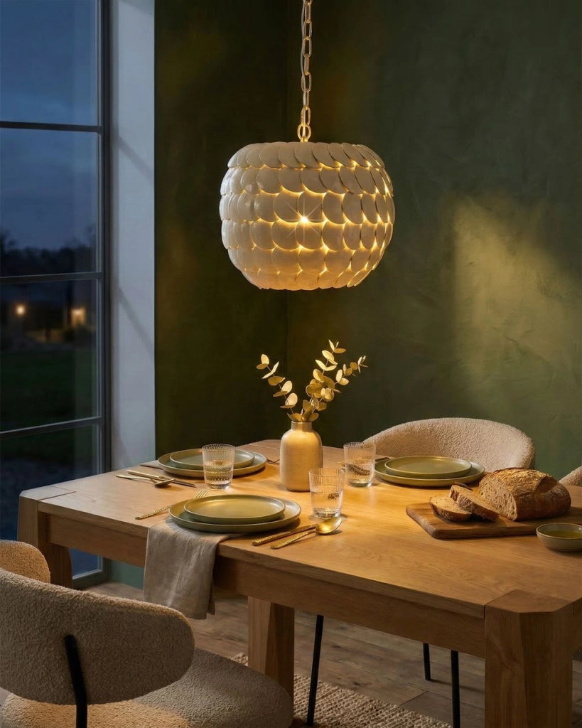 Lampada a sospensione Beige Guscio di cocco naturale Stile Boho