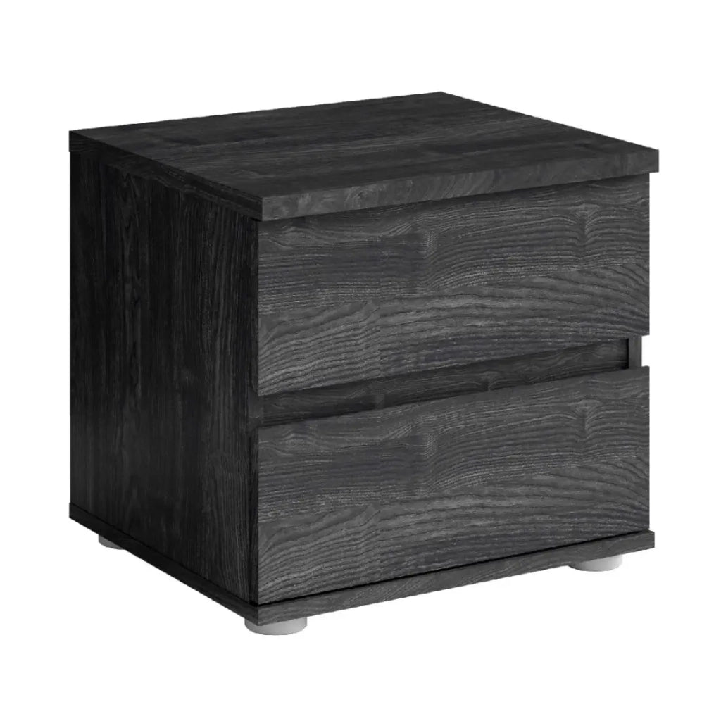 Set di 2 comodini VELTIS – 2 cassetti – L46 x A43 cm – Colore frassino nero