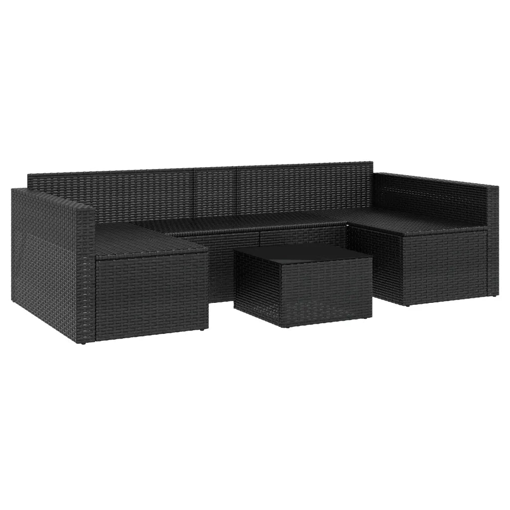 Set da Giardino 2 pz con Cuscini Nero in Polyrattan 362345