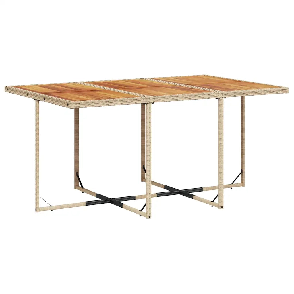 Set da Pranzo da Giardino 7 pz con Cuscini Beige in Polyrattan 3211096