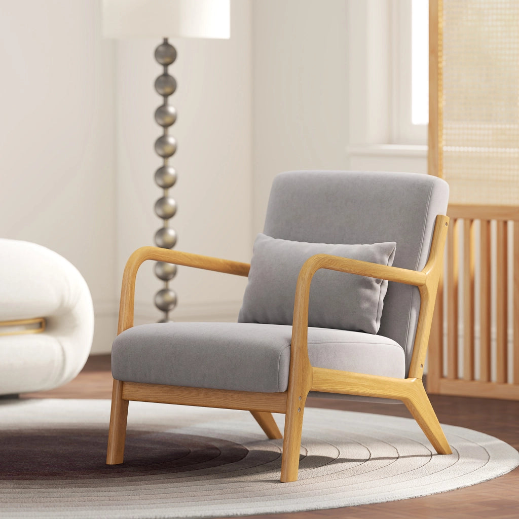 Poltrona Lounge Elegante ¨C Minimal ¨C Tessuto Velluto Grigio Scuro