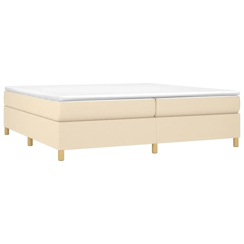 Letto matrimoniale | Letto per adulti | Struttura Letto a Rete a Molle Crema 200x200 cm in Tessuto