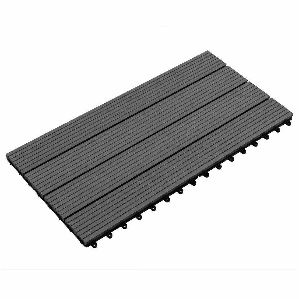 Piastrella per Decking 6 pcs Nero 60 x 30 cm WPC 42046688