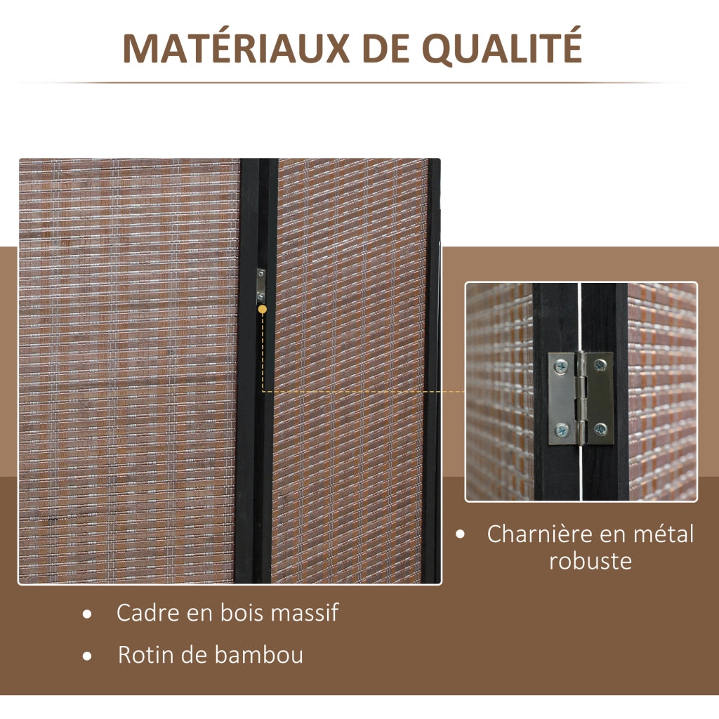 Paravento in legno ¨C Minimal ¨C 4 pannelli 180x180 cm marrone