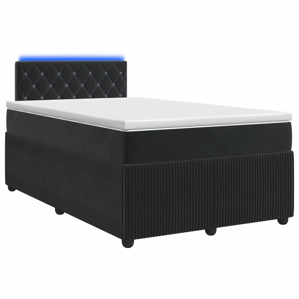 Letto box spring con materasso Nero 120 x 190 cm Velluto 3453097