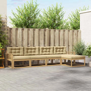 Set di divani da esterno 4 pz Bianco e Beige Poliestere 3386302